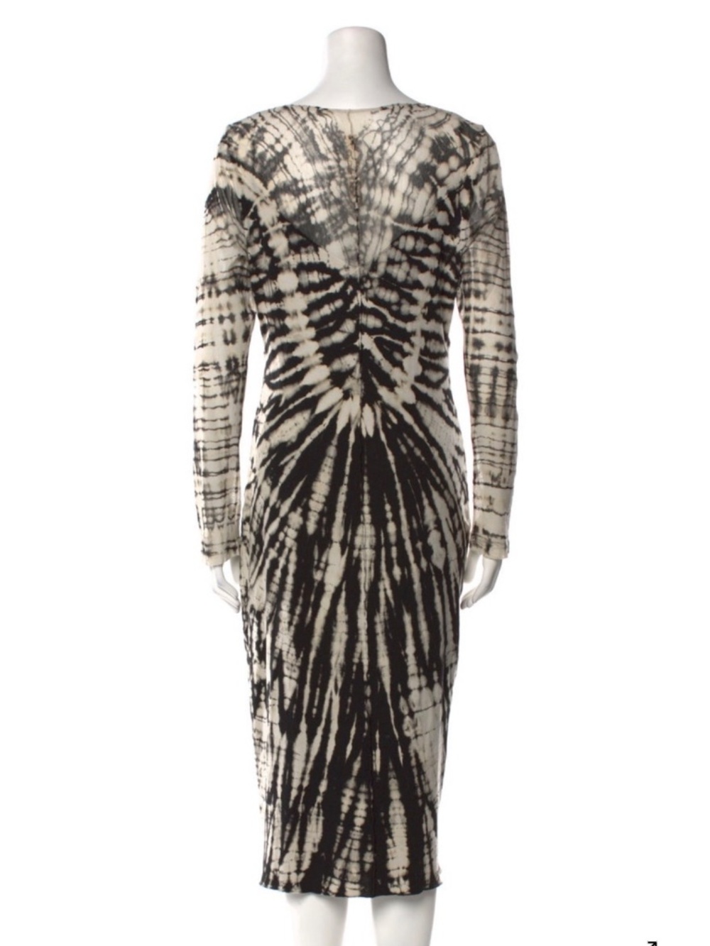 Raquel Allegra Tie Dyed Sheer Cotton V Neck Dress Designer Size 3 (large) - Picture 2 of 5